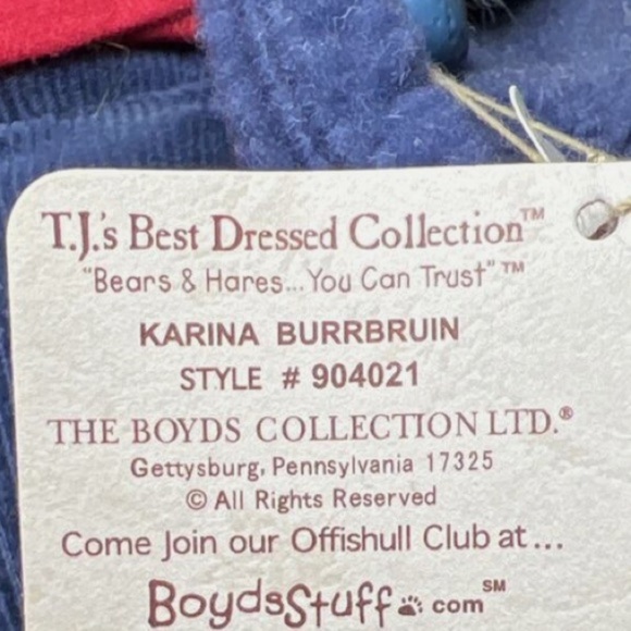 Boyds Bear 904021 Plushed Stuffed 14" Karina Burrbruin with Blue Coat and Hood - Picture 12 of 12